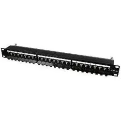 EFB Elektronik Geh 48,30cm (19") Patchfeld 24port CAT.6A 1HE schwarz (RAL-9005), Server Zubehör, Schwarz
