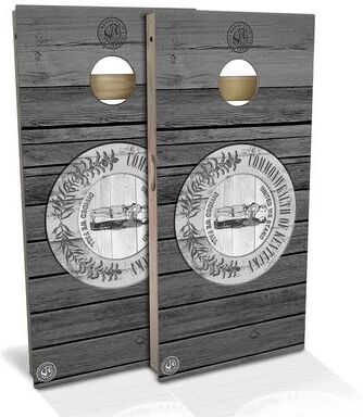 Skip's Garage Kentucky Flag Rustic Outdoor Cornhole Board Set