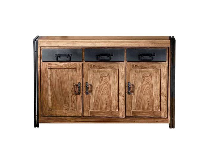 Sideboard 'Madras' Massivholz, Metall Akazie Modern Indien Indisch
