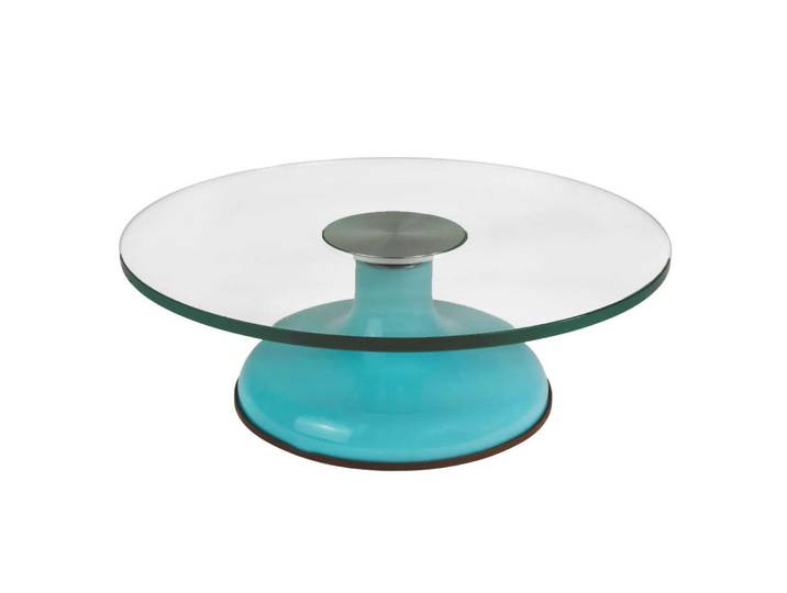 Intirilife Kuchenplatte, Blau, Glas, 30x10x30 cm, leicht zu reinigen, Geschirr, Tischkultur & Serviergeschirr, Servierplatten