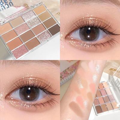 16 Color Professional Eyeshadow Palette | Low Saturation Earth Tone Daily Makeup #02