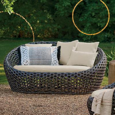 Mason Wicker Outdoor Outdoor Loveseat - Java Natural - Grandin Road