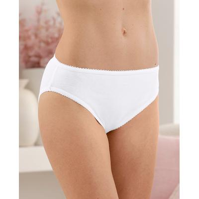 Slip, Damen, Gr. 48, 3 Stk., weiß, 100% Baumwolle, Unterhosen Slip