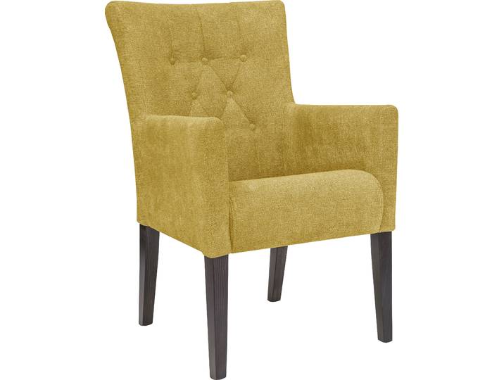 Esszimmerstuhl HOME AFFAIRE King , gelb (senffarben, wenge), B:60cm H:92cm T:65cm, Polyester, Stühle, Esszimmerstuhl, Esszimmerstuhl mit Knopfheftung
