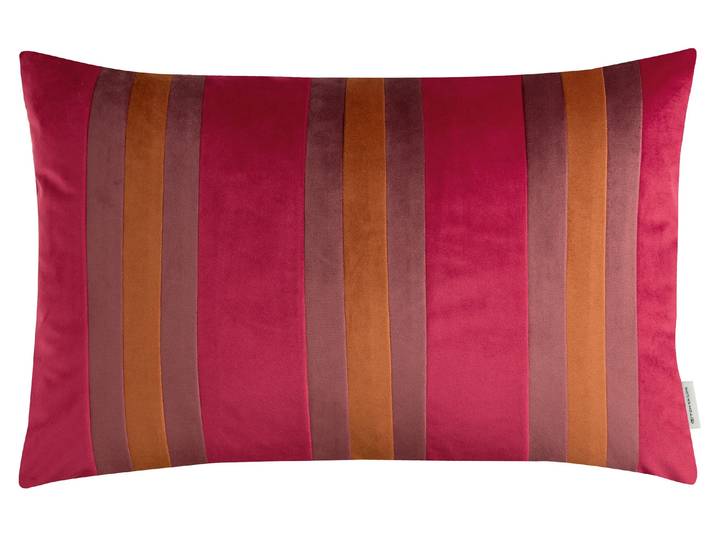 Dekokissen TOM TAILOR HOME Velvet Stripe , rot, B:60cm L:40cm, Obermaterial: 100% Polyester, Dekokissen_Sitzkissen_Kissenhüllen, Dekokissen, aus weichem Velvet
