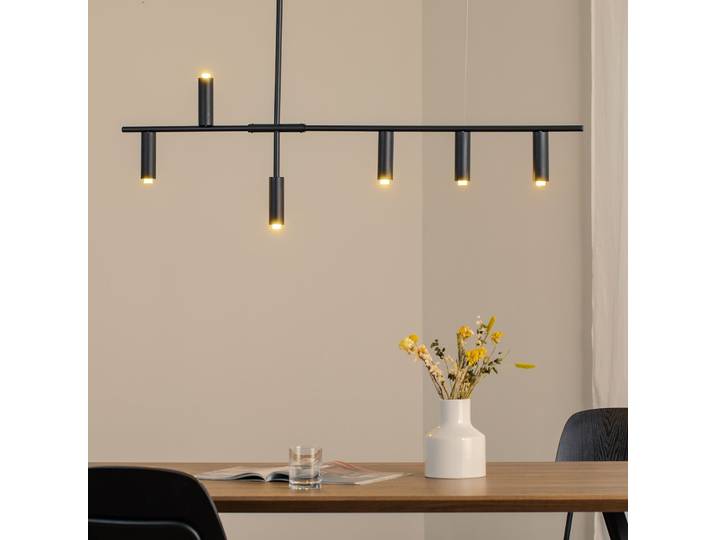 Suspension Trevo 6, métal, noir, GU10 - ALDEX - Salon / séjour - Moderne - Multi-ampoules