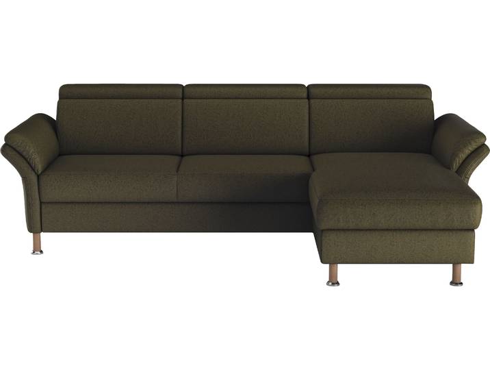 Ecksofa, Luxus-Microfaser, Grün (Olive) 260×172 cm, Motorische Funktionen, Klassisch, Home-affaire