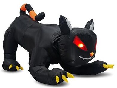 no 6.5 FT Halloween Inflatables Animated Black Cat with Shakable Head