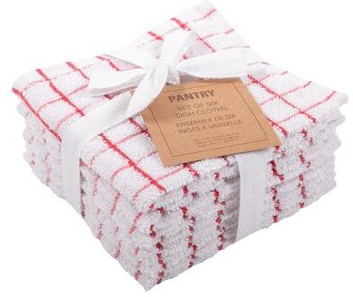 KAF Home Checkered Terry Dish Cloths, Set of 6
