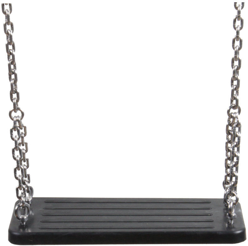 SwingKing Rubber Belt Swing Swing Seat with Chains Black 6cm H X 44.5cm W X 17cm D
