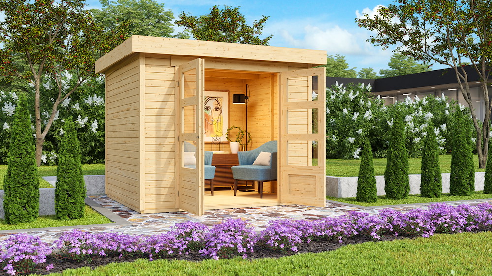 KARIBUHOLZT Avena 1, naturbelassen 2,42x2,42x2,11m 16919013