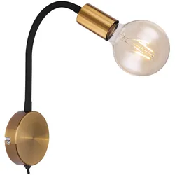 Vintage Wand Lampe Schlaf Gäste Zimmer Leuchte Flexo beweglich GOLD im Set inkl. LED Leuchtmittel