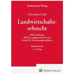 Das Landwirtschaftserbrecht, Fachbücher von Christine Grass