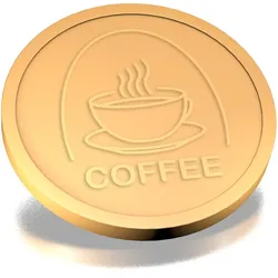 CombiCraft Wertmarke mit Kaffeetassen Motiv Beige Ø29mm - 250 Stück