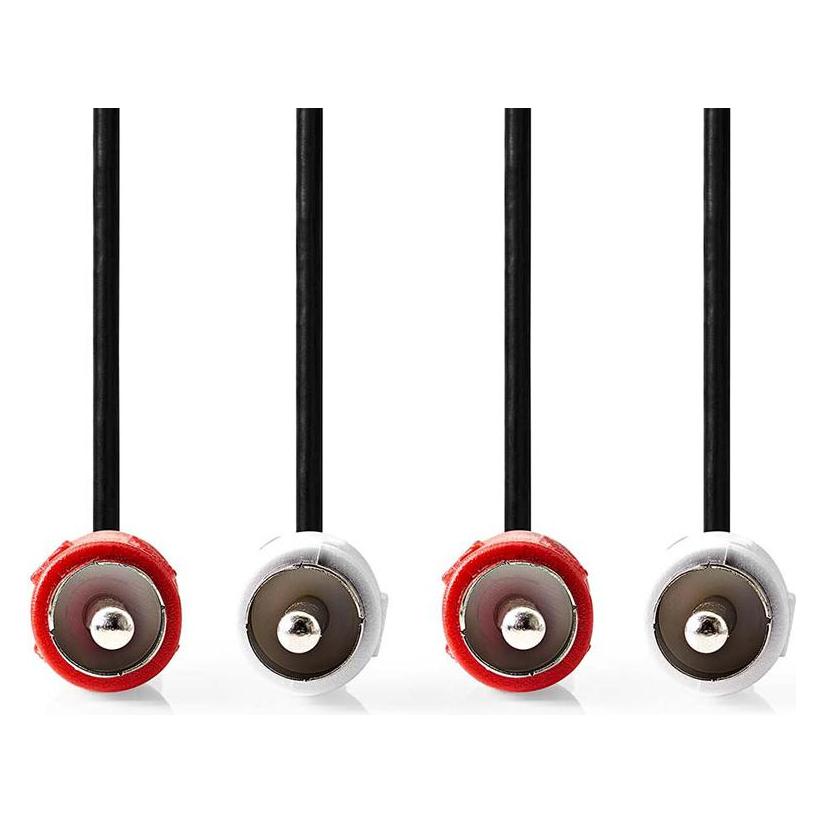 Nedis Stereo-Audiokabel | 2x RCA Stecker | 2x RCA Stecker | Vernickelt | 1.00 m | rund | Schwarz | B (1 m) (CAGB24200BK10)