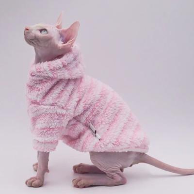 Inspired Living CozyShield Hairless Cat Winter Jacket Double Sided Fluffy Warm Coat For Sphynx Cats pink m