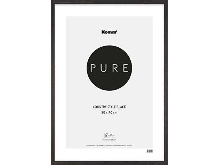 Komar BI-5070-CS-B Cadre photo en bois style campagnard - Noir - 50 x 70 cm - Avec plastique incassable et verre acrylique - Cadre photo mural