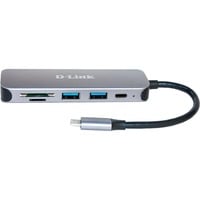 DUB-2325, Dockingstation silber, USB-A, USB-C, SD- und microSD-Karten