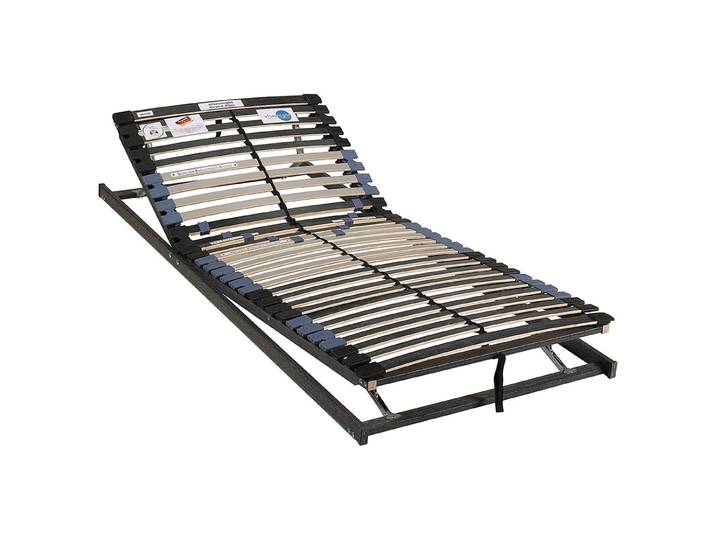 Lattenrost Walbo Motor 100 x 200cm Querholme: Massivholz Buche, naturbelassen Außenholme: Massivholz Birke, naturbelassen Schwarz