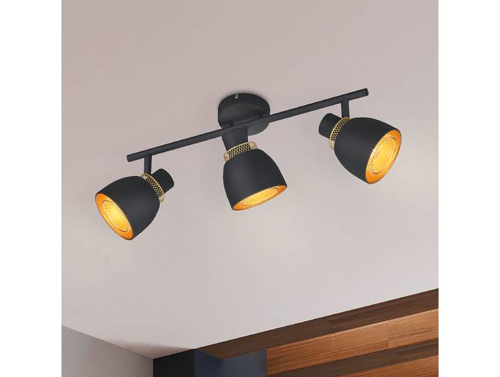 Spot encastré 46 x 20 x 10cm Noir 3 Matériau : Métal Surface en métal : Laqué Type de métal : Fer E14