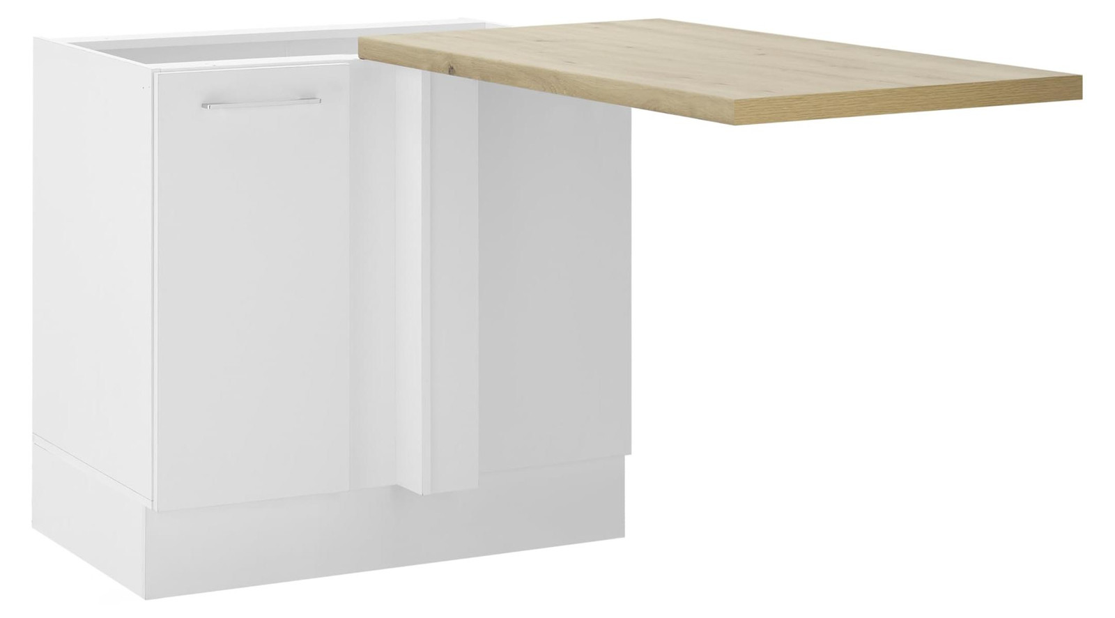 Stella Trading TURIN Keukenwandkast met werkblad, wit met eikenhoutlook