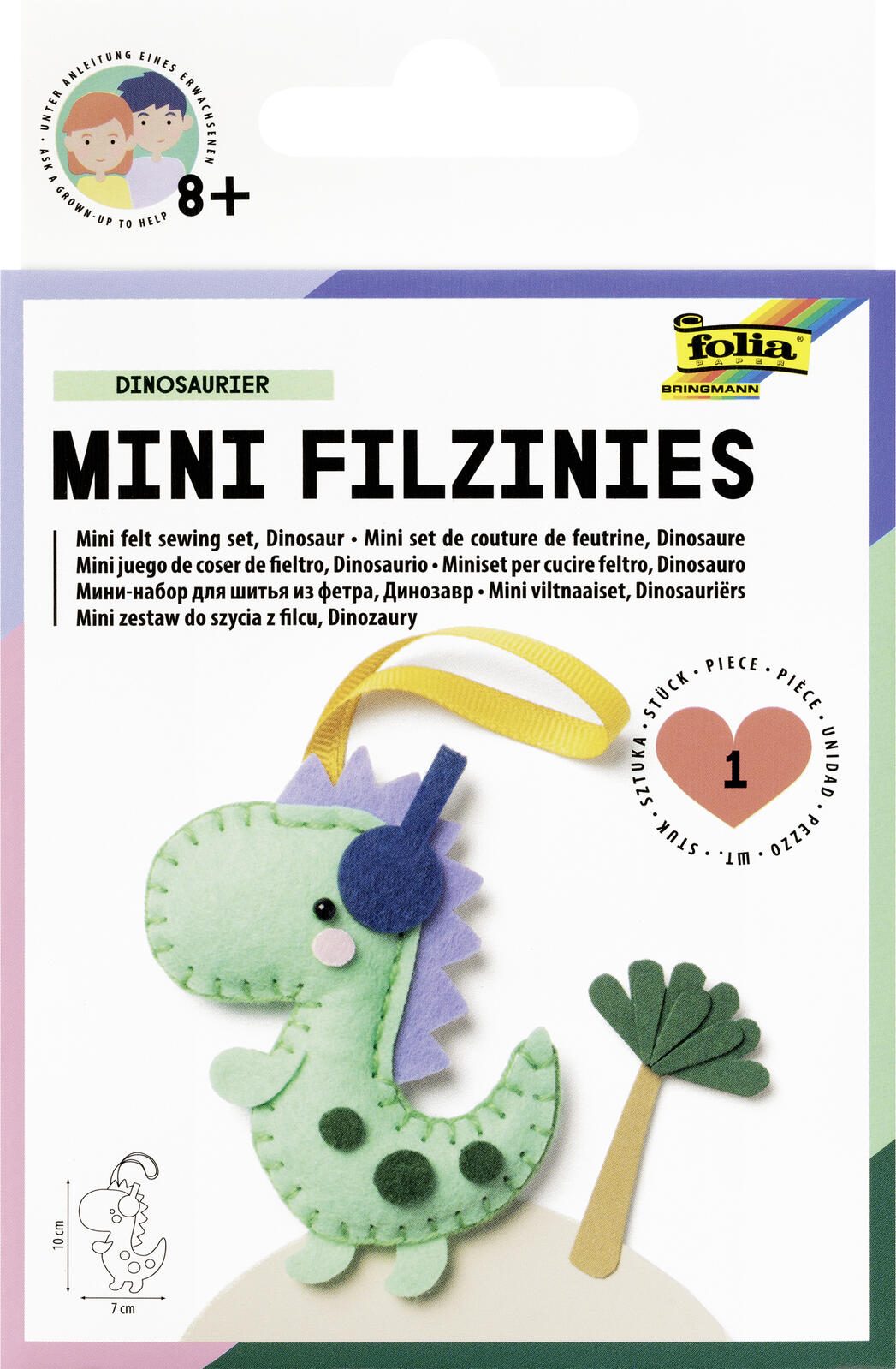 folia Nähset Mini Filzinies DINOSAURIER grün 52903