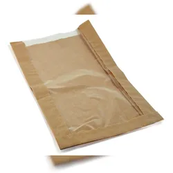 VEPATIM 1000x Papierfaltenbeutel für Gebäck 18 + 6 x 32 cm mit Fenster 13cm