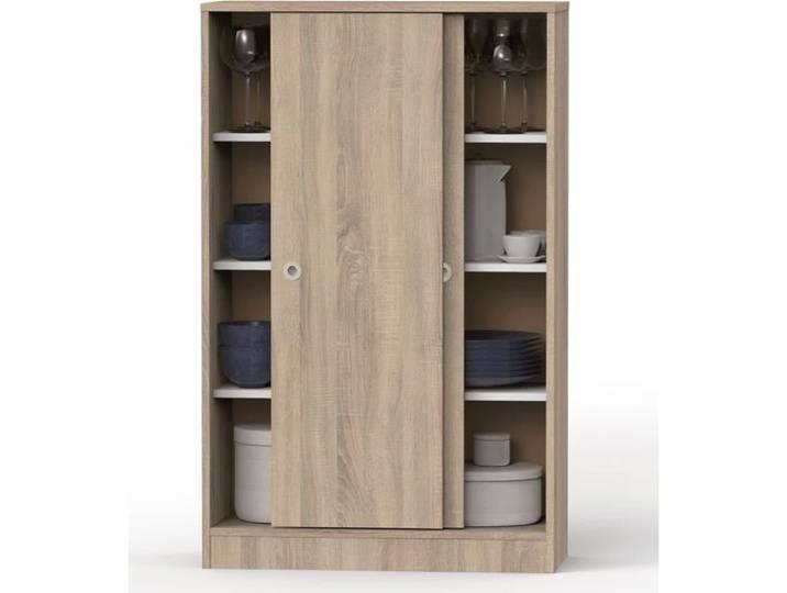 Armoire Richmond avec 2 portes coulissantes coloris Cambrian - Hauteur 120 x Longueur 74 x Profondeur 33 cm