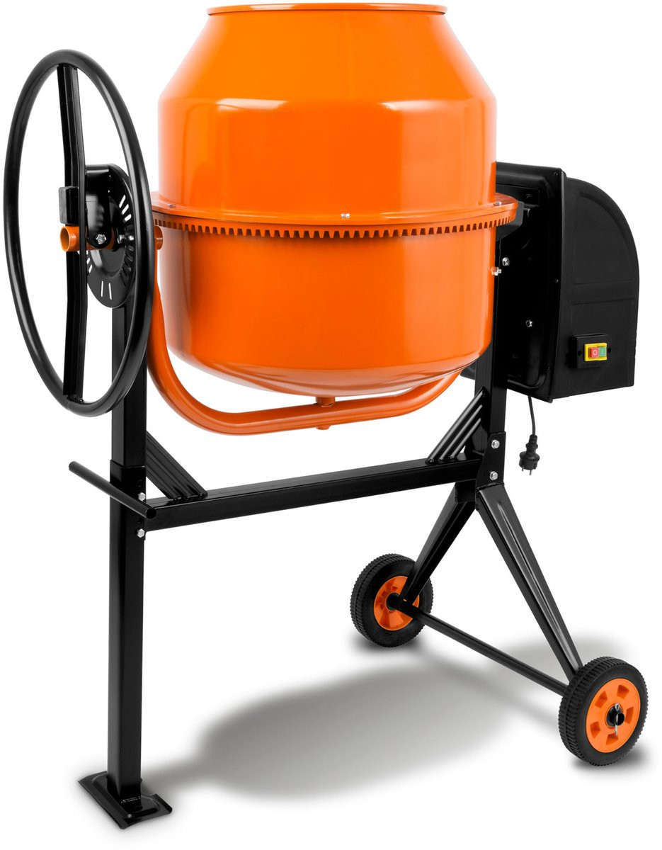 Eberth Elektrische Betonmolen 140L met 550W Motor en Stalen Trommel