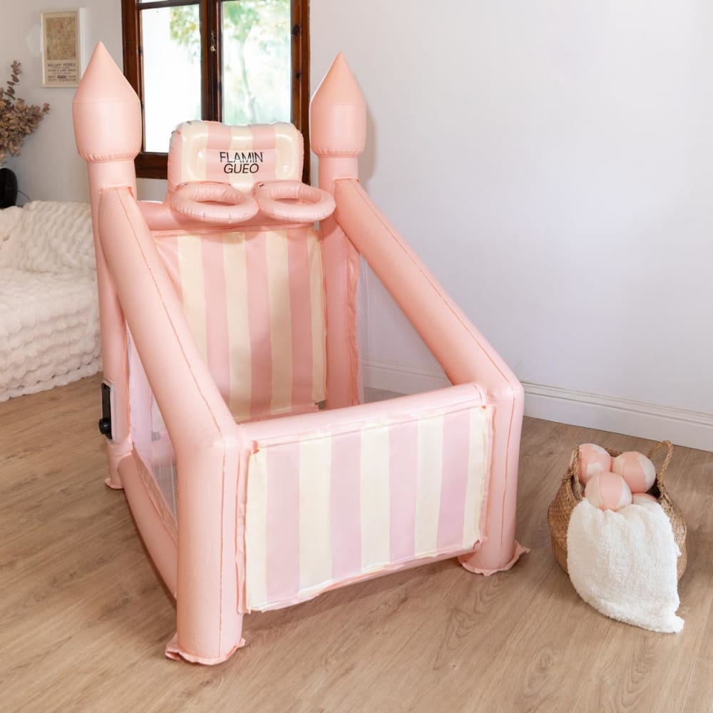 Flamingueo Panier Gonflable Infantil PVC avec Gonfleur, Rose Rose 110x145x100cm