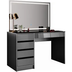 Vicco, Schminktisch, Sherry mit Beleuchtung (120 x 55 x 75 cm)