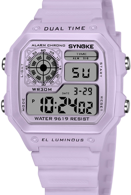 Friendly Fresh Finds Luminous Waterproof Digital Sports Watch For Girls Multifunctional Outdoor Fashion Wristwatch purple