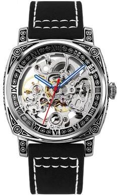 Everyday Crate SKMEI 9271 Automatic Mechanical Watch Waterproof Leather Strap Men's Dress Watch black