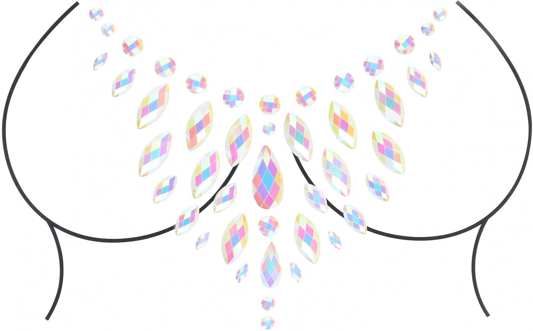 Ouch! Glow in the Dark Body Jewelry Stickers - Chest - Opal 3
