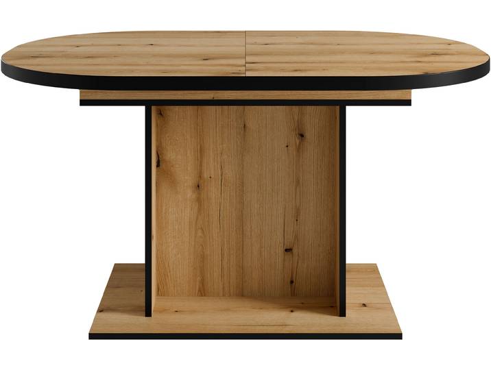 Esstisch GOODPRODUCT Basel, Esstisch ausziehbar, in 2 Farben erhältlich , braun (evoke eiche, kanten schwarz), B:140cm H:76cm T:90cm, Tische, Esstisch, pflegeleichter Tisch, 140cm auf 180cm ausziehbar, verschiedene Farben