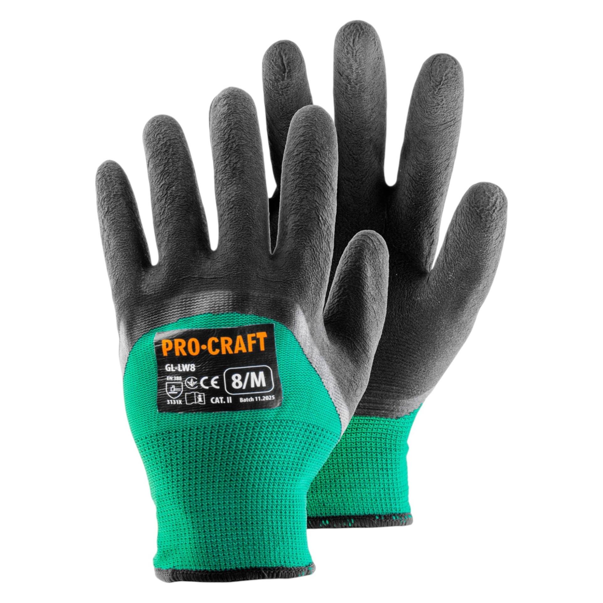 Procraft GL-LW10 Arbeitshandschuhe mit Latexbeschichtung 1 Paar Grösse XL (10) (GL-LW10)