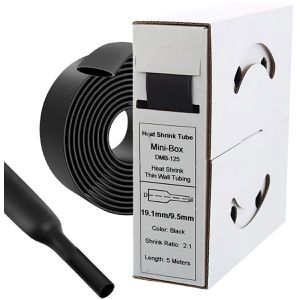 Offgridtec Schrumpfschlauch 7-01-000590, Polyolefin, Meterware, 2:1, schwarz, 19,1 mm x 5 m (ØxL)