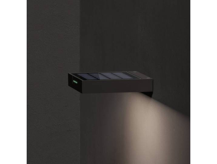 KLEWE LED-Solar-Wandleuchte ALA WALL, anthrazit, Alu, IP65 WALL, schwarz, Aluminium, Modern, Solarleuchte