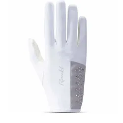 Roeckl Reithandschuhe Lillinoe Damen white mit Swarovski Steinen, Größe: 8