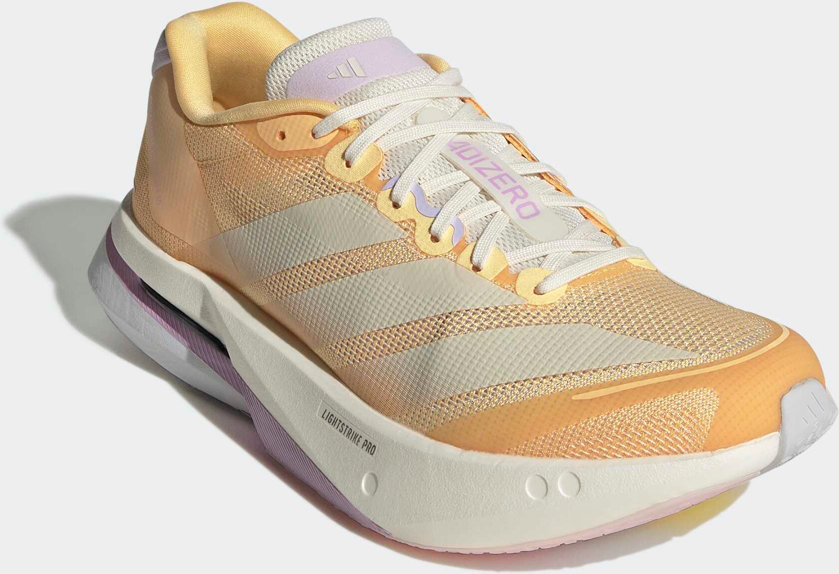 Laufschuh ADIDAS PERFORMANCE "ADIZERO BOSTON 13", Damen, Gr. 37, orange (ice tangerine, ice gold metallic, ice lavender), Textil, Schuhe Laufschuh, superleichte Zwischensohle mit Energyrods ice tangerine, ice gold metallic, ice lavender 37