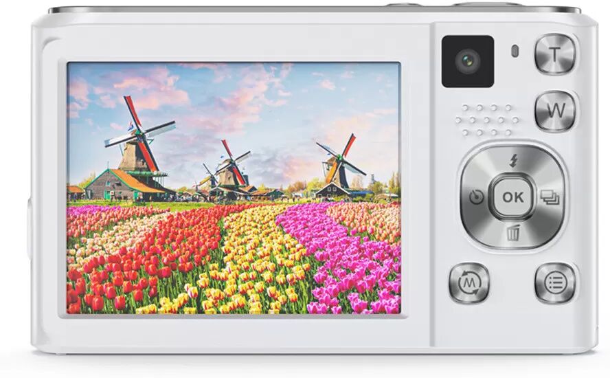 INF 4K HD-Digitalkamera mit Vorder- und Rückkamera und Stabilisierung Weiß