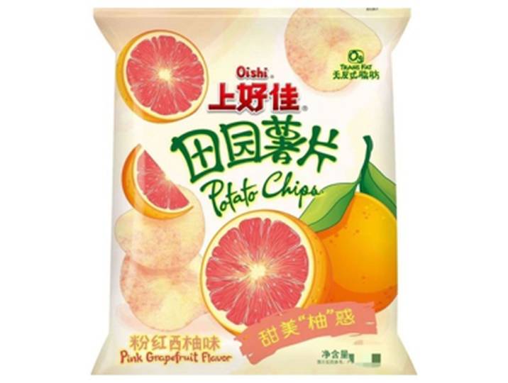 Oishi Aardappelchips Roze Grapefruit (Grote Zak) 70 g
