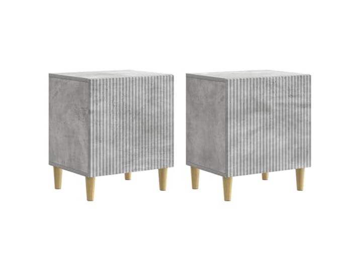Tmriohed Nachttisch 2er Set Betongrau 43x34,5x50 cm Holzwerkstoff Kompakte Beistelltische fürs Schlafzimmer mit Tür und Fach, bringen Ordnung und eleganten Vintage Charme ans Bett.