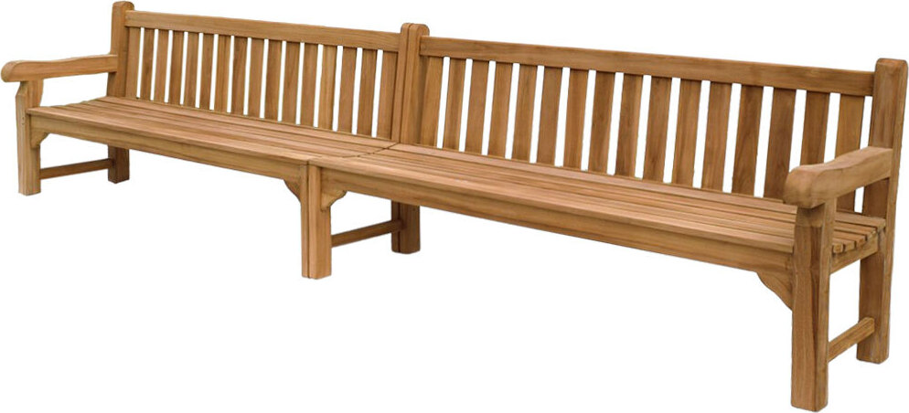 Parkbank Piceno XXL Teak Massivholz extra stark - Breite: 400 cm