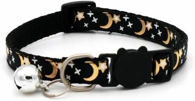 Uplift Picks Adjustable Star And Moon Pet Collar Cute Sparkle Dog And Cat Accessory black