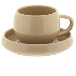 Lissa Bonna Biscuit Mokkatassen mit Untertellern - 12-teiliges-Set in Beige