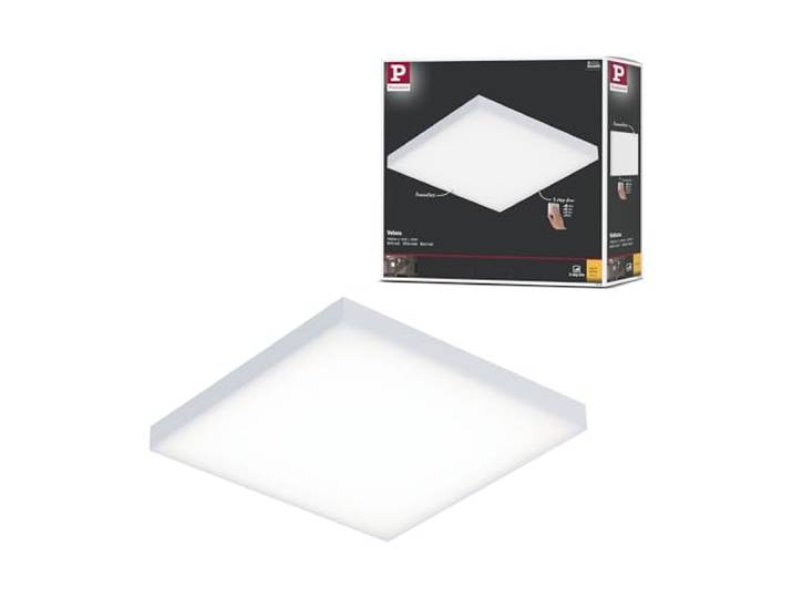 Paulmann 79820 Panneau LED Velora carré avec 1 plafonnier de 12 watts 3 Step Dim Blanc dépoli Panneau lumineux en métal Plafonnier 3 000 K