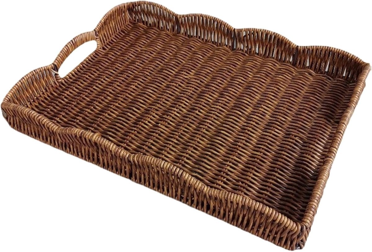 Handgeweven dienblad en opbergmand in donker koffie, 375 x 28 cm
