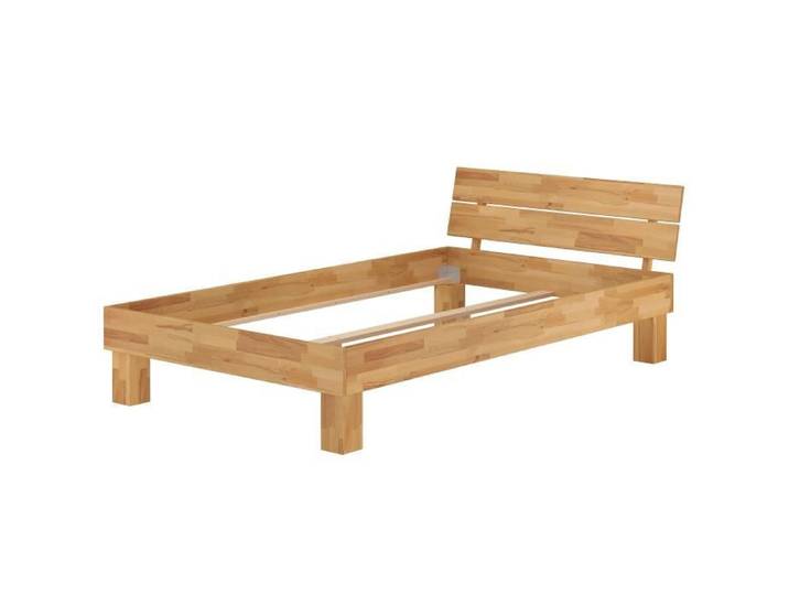 Lit simple en hêtre naturel 120x200 style moderne structure de lit sans literie 60.80-12oR