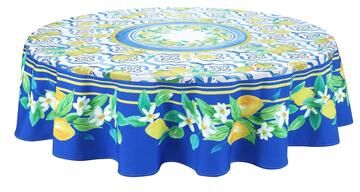 Laural Home Lovely Lemons 70 in Round Tablecloth